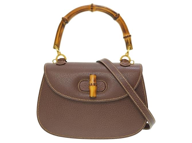 Gucci Bamboo Brown Leather  ref.1116182