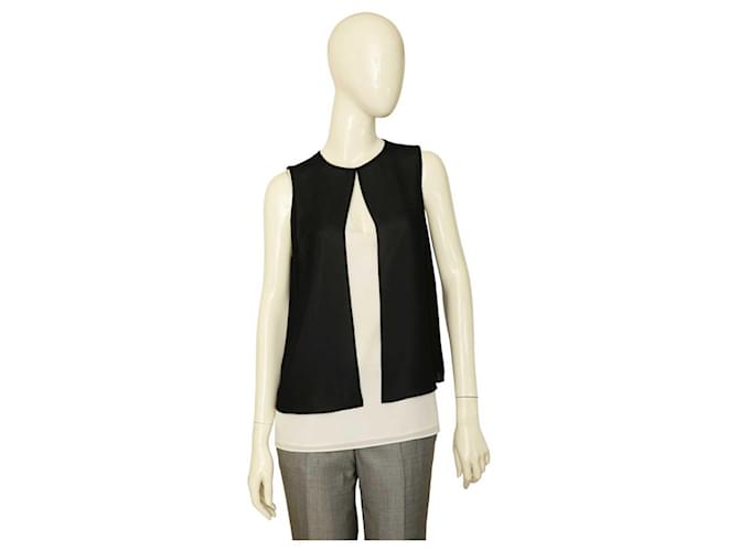Michael Michael Kors Black & White Paneled Sleeveless Blouse Top size S Polyester  ref.1116423