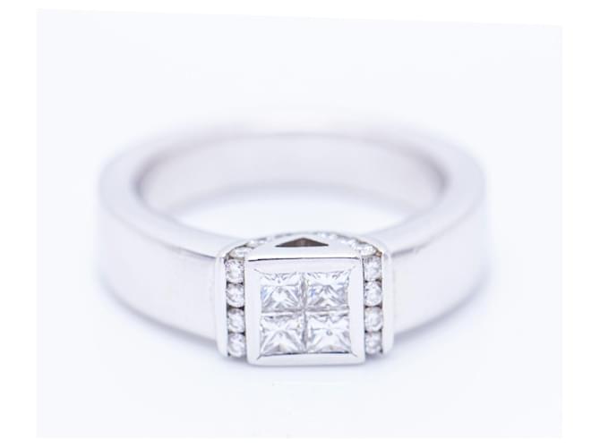 Autre Marque Gold Ring with Diamonds White White gold  ref.1116482