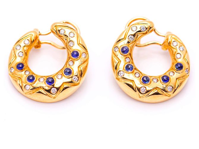 Autre Marque Orecchini in oro e diamanti Blu D'oro