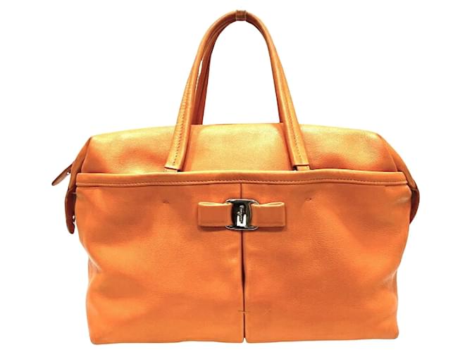 Salvatore Ferragamo Orange Leather  ref.1116561