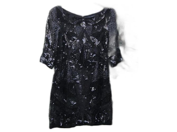 French Connection Paillettenkleid Schwarz
