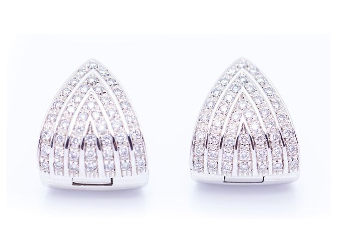 Autre Marque Orecchini in oro con diamanti Bianco