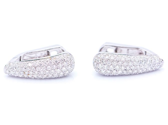 Autre Marque Orecchini in oro con pavé di diamanti Bianco
