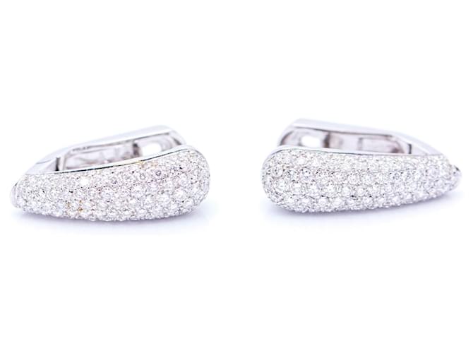 Autre Marque Gold earrings with diamond pavé White White gold  ref.1116909