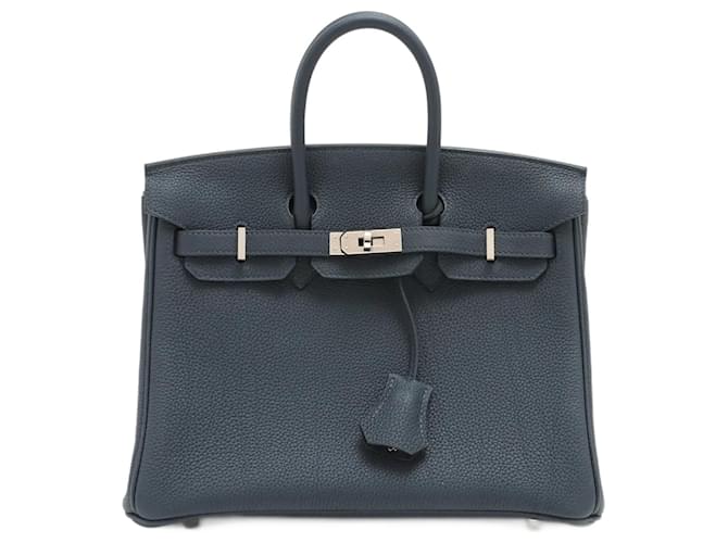 Hermès Birkin 25 Hardware in palladio Togo Blue Nuit Pelle  ref.1116931
