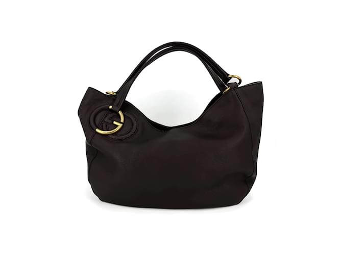 Gucci Hobo Shoulder Bag Interlocking GG Brown Leather  ref.1116950