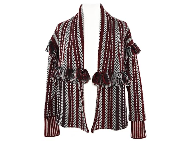 Burberry Giacca maglione con motivo tweed tricolore Lana  ref.1117041