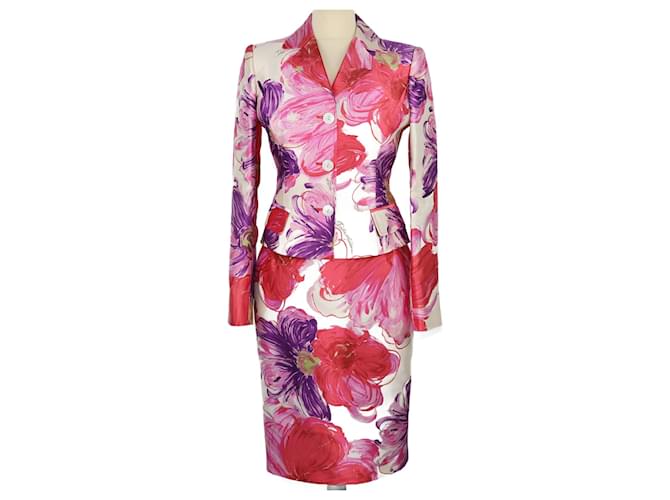Dolce & Gabbana Conjunto de blusas e saias com estampa floral multicolorida Multicor Seda  ref.1117048
