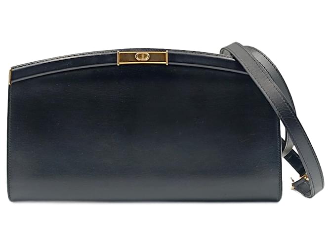 Bolsa de ombro vintage modelo Baguette Christian Dior em couro preto  ref.1117057
