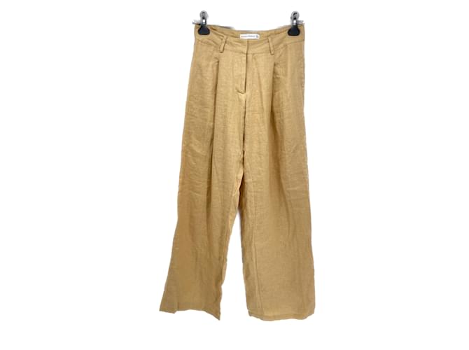 FAITHFULL THE BRAND Pantalone T.US 2 lino Beige Biancheria  ref.1117091