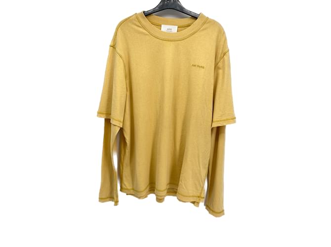 AMI  T-shirts T.International M Cotton Yellow  ref.1117123