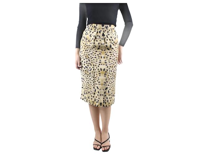 Prada Neutral printed midi skirt - size UK 8 Viscose  ref.1117136