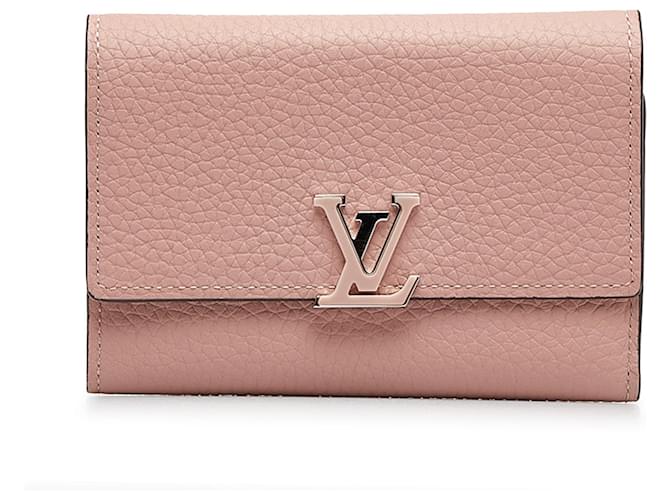 Louis Vuitton Rosa Taurillon Capucines Kompakte Brieftasche Pink Leder Kalbähnliches Kalb  ref.1117179