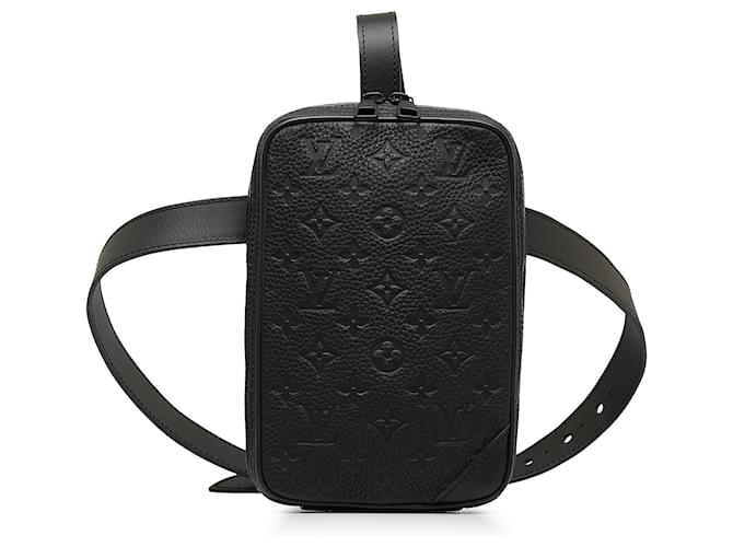 Schwarze Louis Vuitton-Monogramm-Empreinte-Utility-Seitentasche Leder  ref.1117190
