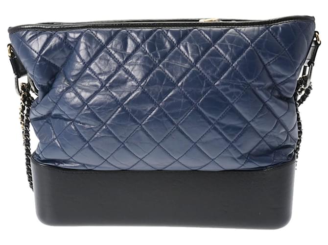 Chanel Gabrielle Navy blue Leather  ref.1117860