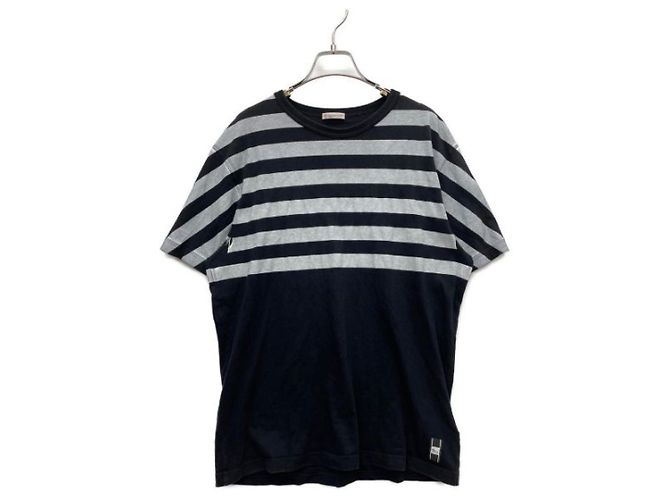 Camiseta Moncler Maglia Negra Gris Algodón M Negro