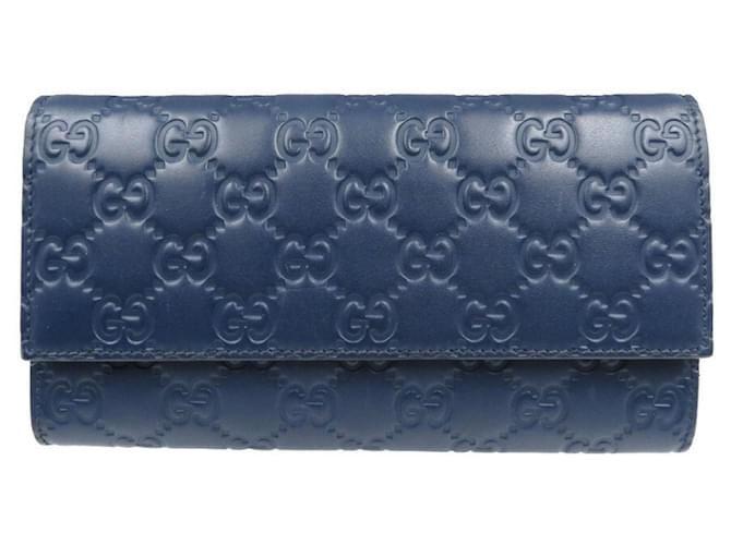 Gucci Continental Azul marinho Couro  ref.1117923