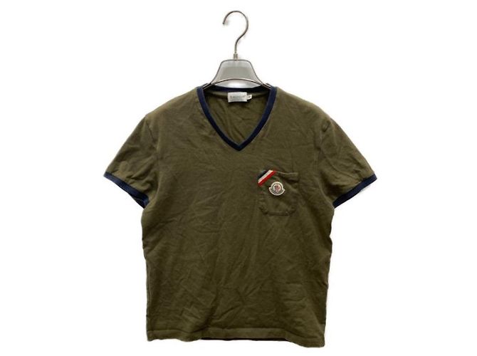 Camiseta Moncler con bolsillo de parche Verde Oliva Algodón M