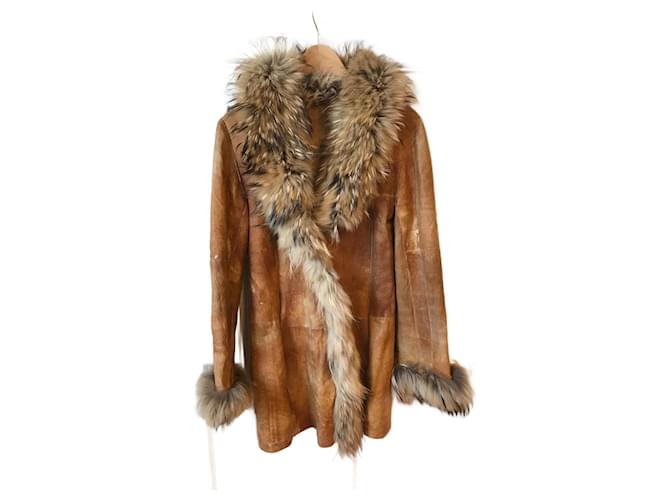FENDI  Coats T.it 42 Fur Camel  ref.1118174