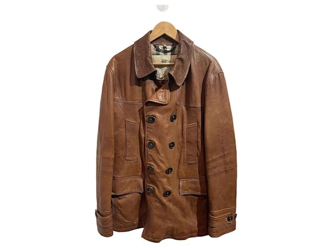 BURBERRY  Coats T.International XL Leather Brown  ref.1118177