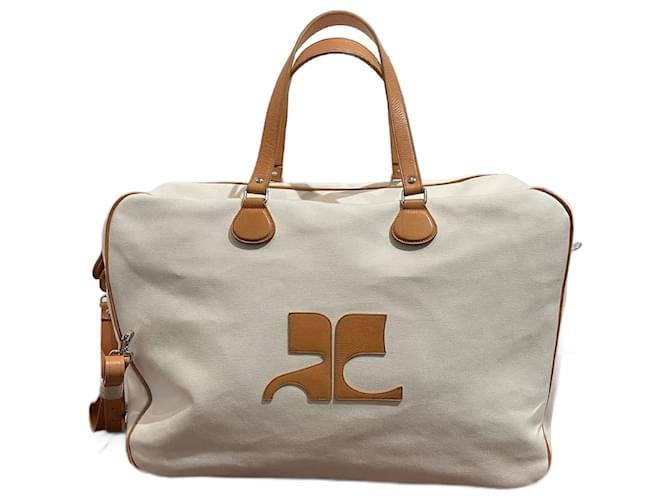 COURREGES  Travel bags T.  cloth Beige  ref.1118184