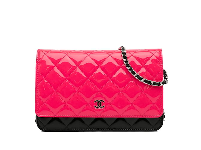 Wallet On Chain CHANEL HandbagsLeather Pink  ref.1118241