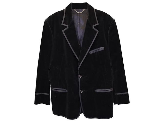 Louis Vuitton Blazerjacke aus schwarzem Baumwollsamt Baumwolle  ref.1118495
