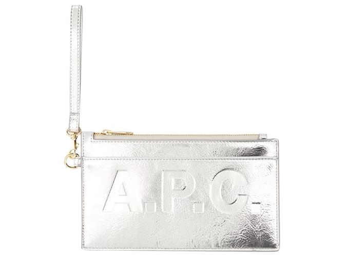 Apc Market Clutche - A.P.C. - Synthetic - Silver Silvery Metallic  ref.1118500