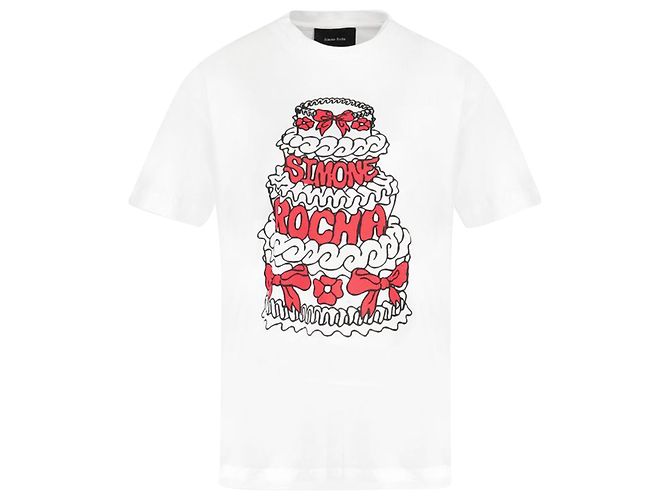 Camiseta Estampado Pastel - Simone Rocha - Algodón - Blanco
