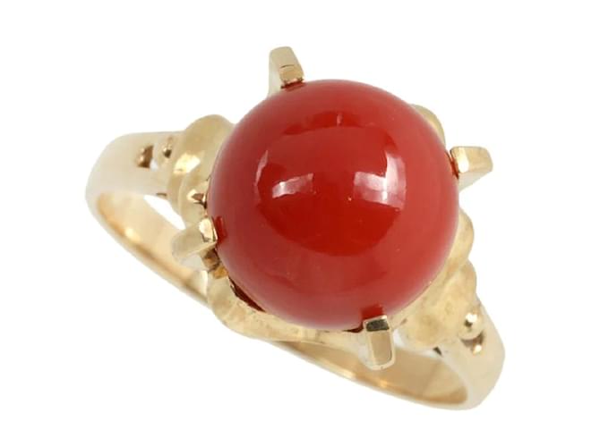 & Other Stories 18k Gold Coral Ring Golden Metal  ref.1118584