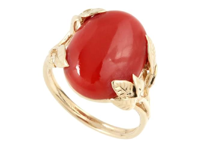 & Other Stories 14k Gold Coral Ring Golden Metal Yellow gold  ref.1118591