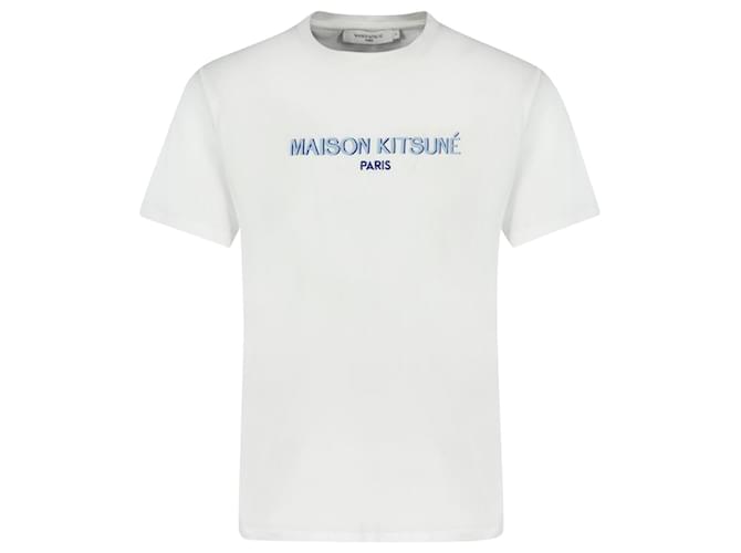 Autre Marque T-shirt Paris - Maison Kitsuné - Crema - Cotone Bianco Tela  ref.1118786