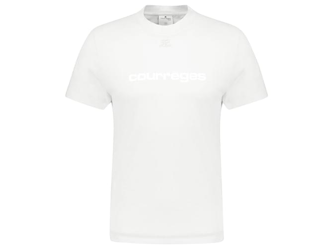 Courreges Camiseta Shell Clássica - Courrèges - Branco - Algodão Lona  ref.1118787