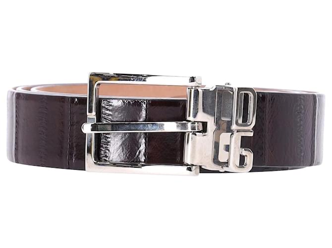 Dolce & Gabbana Glossy Belt in Black Leather  ref.1118796