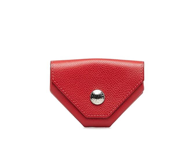 Hermès Epsom Le 24 coin purse Red Leather Pony-style calfskin  ref.1118891