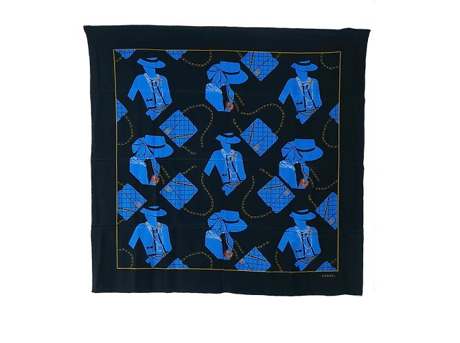 Chanel Sciarpa di seta Mademoiselle Nero