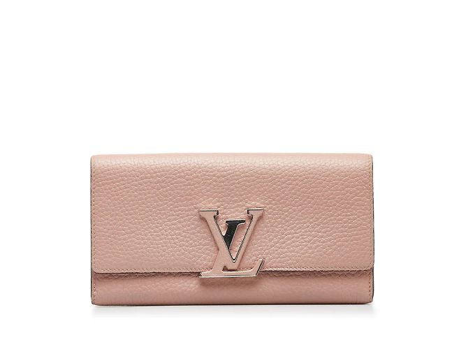 Cartera larga Capucines de cuero Taurillon de Louis Vuitton Rosa