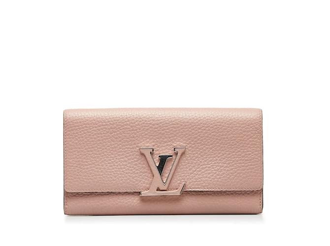 Louis Vuitton Taurillon Capucines Geldbörse M61250 Pink Leder  ref.1118941