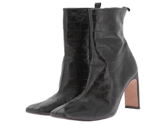Autre Marque MIISTA  Ankle boots T.eu 39 leather Black  ref.1118968