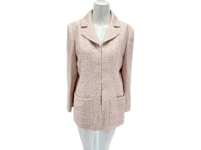 CHANEL Giacche T.fr 46 tweed Rosa  ref.1118969