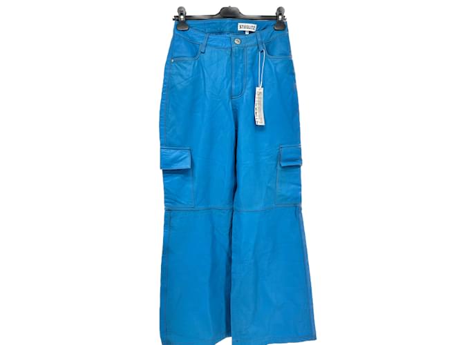 Autre Marque STIEGLITZ  Trousers T.fr 34 leather Blue  ref.1119009