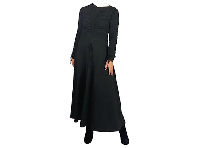 Autre Marque Robe longue noire à manches longues et détail corset - taille UK 8  ref.1119031