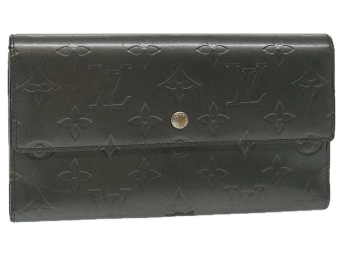 LOUIS VUITTON Mat Porte Trésor International Portefeuille Noir M65105 LV Auth bs9566  ref.1119151