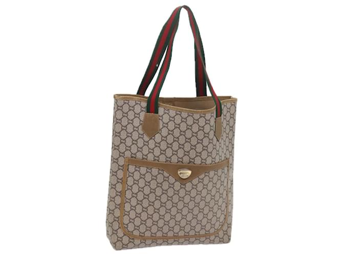 GUCCI GG Plus Supreme Web Sherry Line Tote Bag Beige Rouge Vert Auth ep2191  ref.1119156