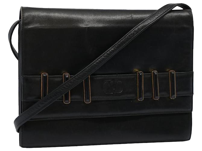 VALENTINO Shoulder Bag Leather Black Auth bs9582  ref.1119234