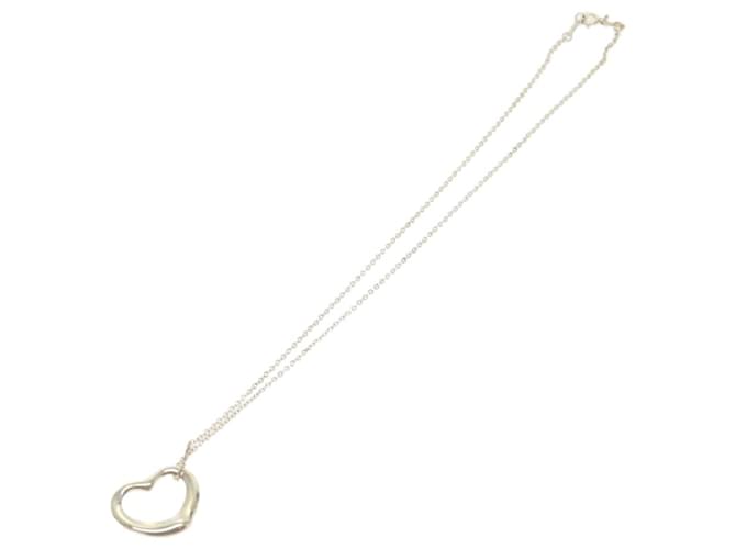 Autre Marque Tiffany&Co. Open heart Necklace Ag925 Silver Auth bs8801 Silvery  ref.1119238
