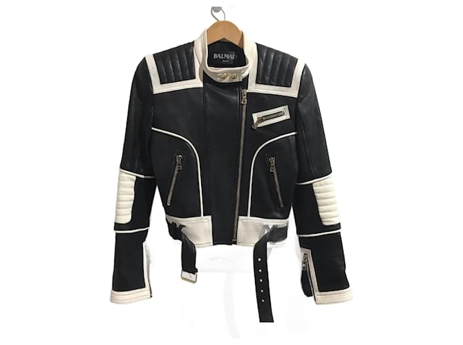 BALMAIN  Jackets T.International S Leather Black  ref.1119252