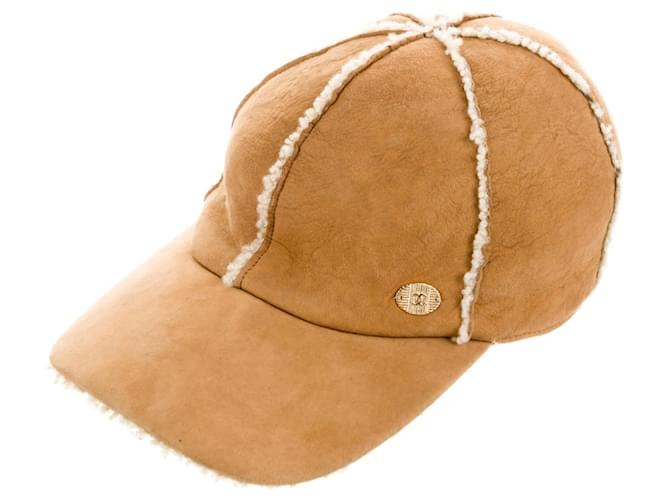 Chanel de Karl Lagerfeld para gorra Camello Piel de cordero  ref.1119271