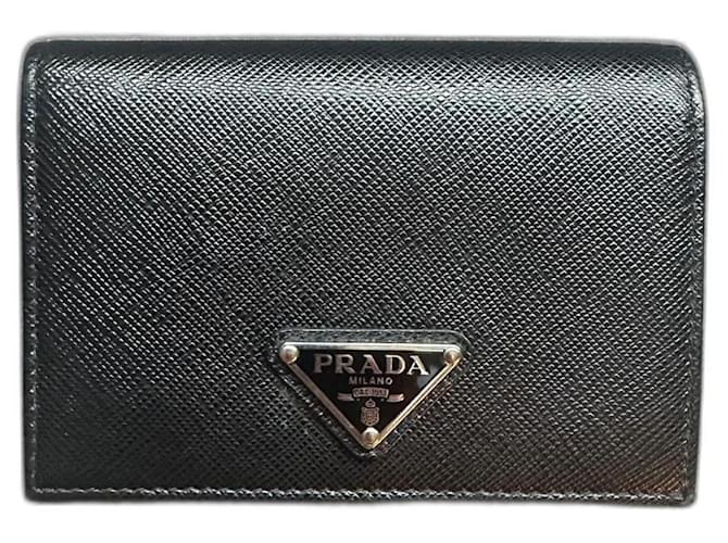 Prada Wallets Black Leather  ref.1119279